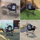 Nice C 1-Pack Hammock Camping Rocker Chair with High Back, Stand, Cup Holder, and Side Pocket, Heavy Duty Swinging Outdoor Seat