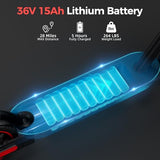 Foldable Adult Electric Scooter with APP Control, 19/25 Mph Max Speed and 21/25/35 Miles Range, 350/500/600W Motor, 8.5/10 Inflatable Tires, UL 2272 Certified
