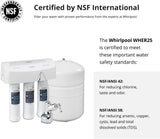 Whirlpool WHER25 Reverse Osmosis Filtration System with Chrome Faucet, Extra-Long-Life UltraEase Filter Cartridges and Easy Replacement, White