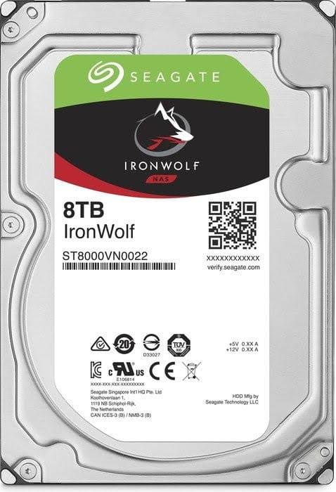 Seagate IronWolf ST8000VN004 8 TB Internal HDD with SATA 6Gb/s Interface, 7,200 rpm, 3.5×22