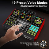 Podcast Microphone and Audio Mixer Bundle with 3.5mm Condenser Mic, Live Sound Card, Voice Changer and Denoise, Equipment for PC and Phone Streaming, Singing and Gaming