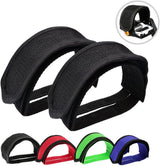Black Bike Pedal Straps with Toe Clips, 2Pcs Cycling Foot Straps for Kids and Fixed-Gear Bikes