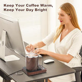16oz Heated Coffee Mug and Electric Warmer Set with Smart Temperature Heating and Auto Shut-Off, Desk Cup Warmer for Home or Office, Black