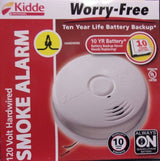Kidde i12010S Worry-Free Hardwired Interconnect Smoke Alarm with Sealed Lithium Battery Backup