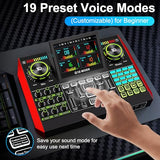 Podcast Microphone and Audio Mixer Bundle with 3.5mm Condenser Mic, Live Sound Card, Voice Changer and Denoise, Equipment for PC and Phone Streaming, Singing and Gaming