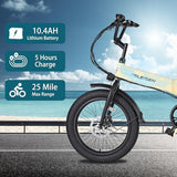 Folding 20′′ x 3.0 Fat-Tire Electric Bike for Adults with 374.4Wh Battery, 20MPH Cargo E-Bike, LCD Color Display and 6-Speed Gears, Fits Riders 50+