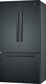 Bosch 800 Series Smart French Door Refrigerator, 21 Cu. Ft. Counter-Depth Design in Black Stainless Steel