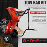 Adjustable Heavy-Duty Tow Bar Kit for GreatCircleUSA, Landworks, SuperHandy, Harbor Freight, Tazz and Earthquake Wood Chipper Shredders and Mulchers; Wood Chipper Not Included
