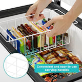 3-Piece Pearl White Freezer Basket Set with Handles, Wire Storage Organizers for Chest and Upright Freezers, Refrigerator Divider Containers