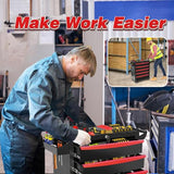 Rolling Metal Tool Chest with 5 Lockable Drawers, Mobile Garage Storage Cabinet on Wheels for Workshop, Warehouse or Repair Shop