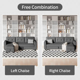 Modern L-Shaped Sleeper Sectional Sofa with Pull-Out Bed, Storage Chaise and Convertible Fabric Upholstery for Living Rooms, Apartments and Small Spaces, Dark Gray