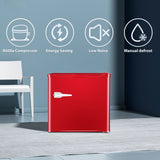 Auseo 1.2 Cu. Ft. Compact Upright Freezer for Home or Office, Mini Stand-Up Refrigerator-Freezer in Red