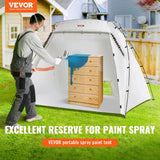 SKYSHALO 7.5×5.2×5.2ft Portable Paint Booth with Built-In Floor and Mesh Screen for Furniture DIY Projects