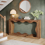 Tribesigns 63-Inch Farmhouse Console Table in Brown, Featuring Storage for Entryways, Hallways, Living Rooms, or Behind the Sofa
