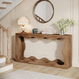 Tribesigns 63-Inch Farmhouse Console Table in Brown, Featuring Storage for Entryways, Hallways, Living Rooms, or Behind the Sofa