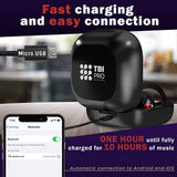 TBI Pro PowerPro5989 Wireless Bluetooth Earbuds with Microphone, Black