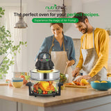 18-Quart Countertop Convection Air Fryer with See-Through Glass Bowl, Broil Rack and Toasting Rack for Air Frying, Roasting, Baking, Grilling and Steaming