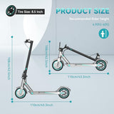 Foldable Adult Electric Scooter with APP Control, 19/25 Mph Max Speed and 21/25/35 Miles Range, 350/500/600W Motor, 8.5/10 Inflatable Tires, UL 2272 Certified