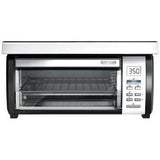 BLACK+DECKER SpaceMaker Digital Toaster Oven with Stainless Steel and Black Finish, Silver, TROS1000