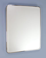 16×20 Austin Farmhouse Recessed Medicine Cabinet with Rounded Rectangle Metal Frame, Beveled Mirror & Glass Shelves, 14×18 in-Wall Opening, Powder-Coated Steel, Magnet Close, Brushed Nickel