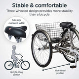 26-Inch Schwinn Meridian Adult Tricycle, Finished in Dark Silver