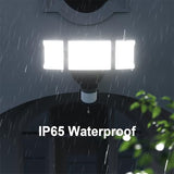 2-Pack 75W Outdoor Motion Sensor Flood Lights with Remote Control, 3 Heads, 6500K, 7500LM, IP65 Weather Resistance, Dusk-to-Dawn Lighting for Yard, Garage, Porch, or Wall