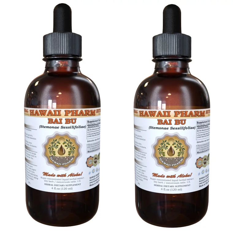 Stemona Sessilifoliae Herbal Extract, Bai Bu Dried Root Powder Tincture with Radix Stemonae, 2 x 2 oz