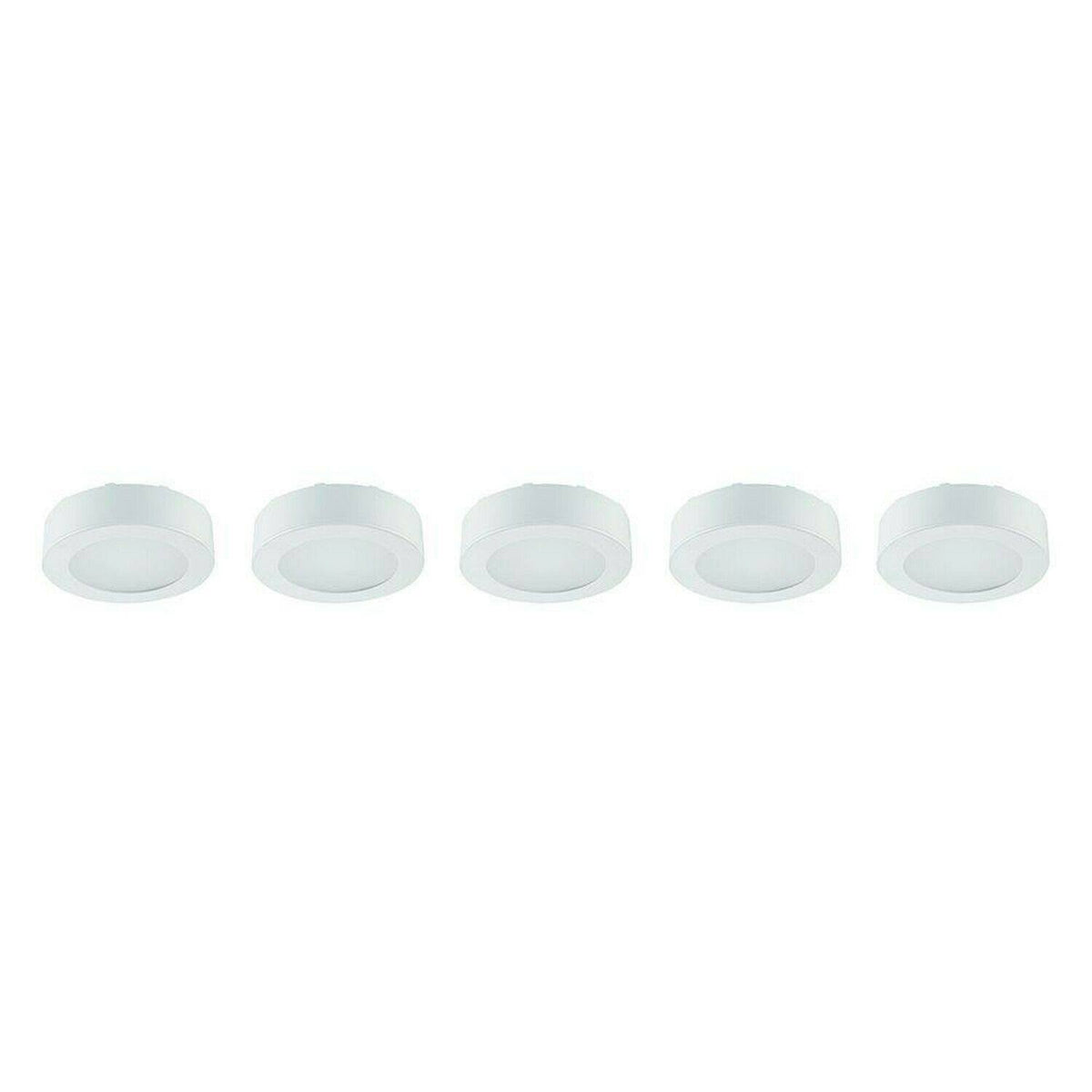 Commercial Electric 5-Light LED Puck Light Kit in White with AC Power