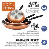 Gotham Steel Diamond 3-Piece Copper-Cast Frying Pan Collection with Nonstick Cookware Surfaces