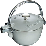 Staub 1-Quart Round Cast Iron Tea Kettle, Basil Green, Made in France