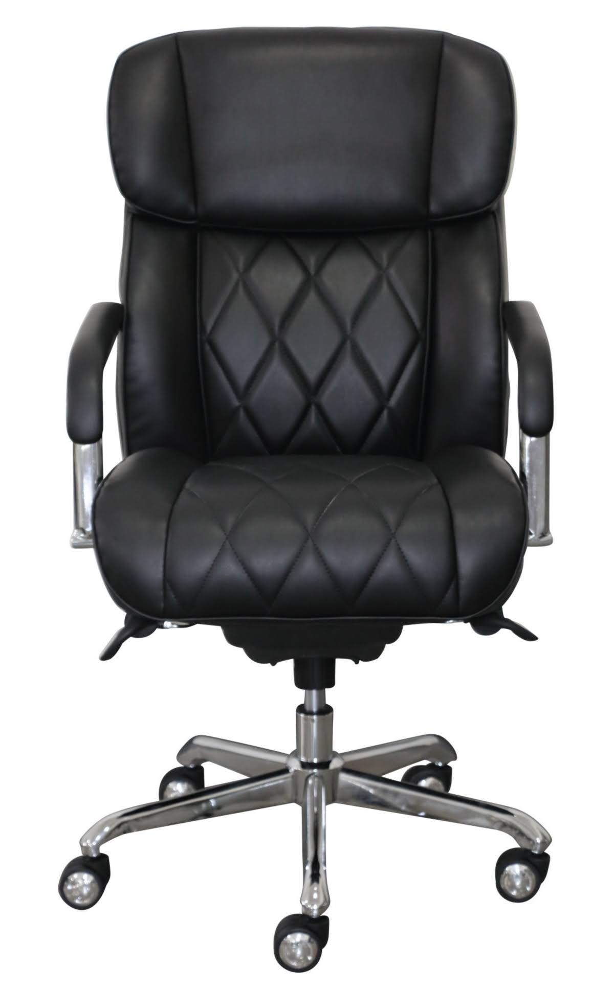 La-Z-Boy Sutherland Office Chair with Quilted Leather Upholstery, Grey