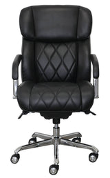 La-Z-Boy Sutherland Office Chair with Quilted Leather Upholstery, Grey