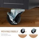 Shintenchi Rolling Kitchen Island Cart with Large Worktop, Cabinet Storage, Drawers, Towel Rack and Wheeled Side-Table Design, White