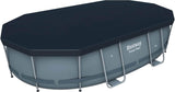 Bestway Power Steel 56655E Above-Ground Swimming Pool Set, 16ft x 10ft x 42in Oval Frame with 1000 GPH Filter Pump, Ladder, and Cover
