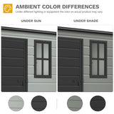 DWVO 5 x 3ft Gray Resin Outdoor Storage Shed with Floor, Window, Waterproof Construction, and Lockable Door for Garden, Yard, or Patio