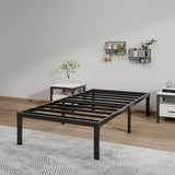 14-Inch Full Platform Bed Frame, Heavy-Duty Metal Mattress Foundation with Underbed Storage, No Box Spring Required, Easy Assembly and Noise-Free Support