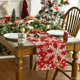 Navy Blue Christmas Table Runner with Snowflake Design by Artoid Mode, 13 x 72 Inches, Winter Holiday Dining and Kitchen Decor