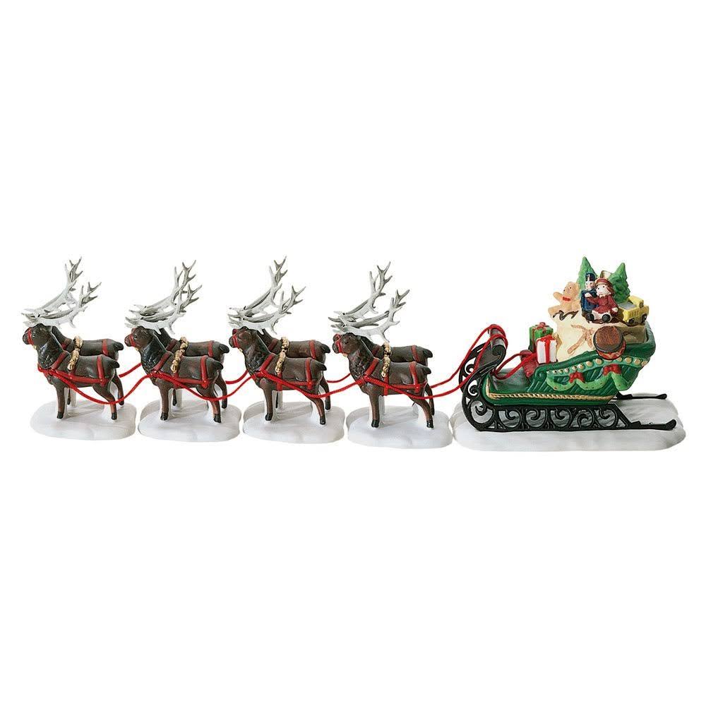 Department 56 North Pole Sleigh Featuring Eight Tiny Reindeer