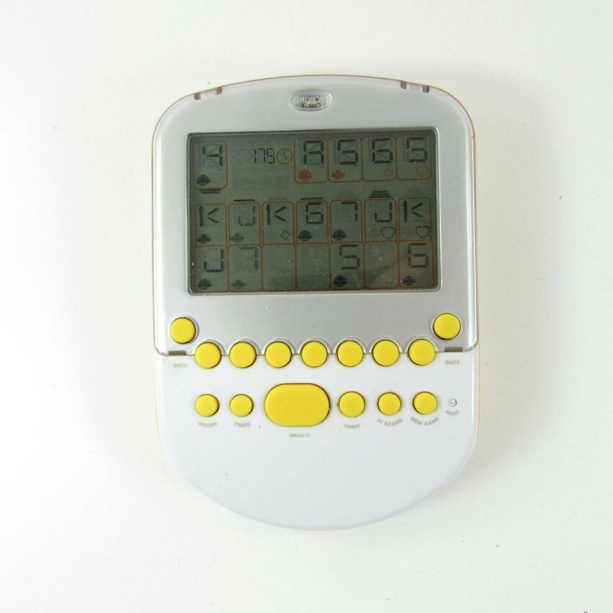 Radica 2008 Big Screen Solitaire Electronic Handheld Game, Yellow and White