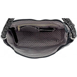 Brighton Barbados Ziptop Hobo Handbag in Black