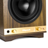 Klipsch The Sixes Heritage Wireless Speakers, Walnut 2-Way Tabletop Pair with 200W RMS Audio and Wireless Connectivity