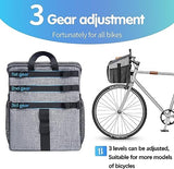 Foldable Removable Dog Bike Basket Carrier with Reflective Strips and 2 Side Storage Pockets for Cats and Small Dogs
