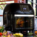 16.9qt Family-Size Air Fryer Countertop Oven with 10-in-1 Cooking Functions, 1800W Rotisserie and Dehydrator, White