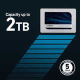 Crucial MX500 1TB Internal SSD with 3D NAND, 2.5-Inch SATA Interface, Up to 560MB/s, CT1000MX500SSD1(Z)