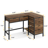 Space-Saving L-Shaped Computer Workstation by Tribesigns, Featuring 6 Drawers, 47-Inch Corner Desk, CPU Stand and Home Office Writing Space