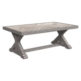 Outdoor Beachcroft Rectangular Cocktail Table by Ashley, Beige Finish