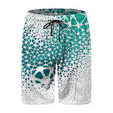 Mens 2-Piece Summer Outfit Set with Printed Short-Sleeve Lapel Shirt & Shorts, Casual Beach Suit
