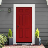 Therma-Tru Benchmark 32-in x 80-in Fiberglass Front Door, Left-Hand Inswing Prehung Design with Whi Finish