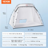 SKYSHALO 7.5×5.2×5.2ft Portable Paint Booth with Built-In Floor and Mesh Screen for Furniture DIY Projects