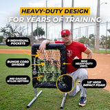 ALAGPRO The Original 9-Hole Baseball and Softball Pitching Net with Strike Zone Pocket and Pitching Target